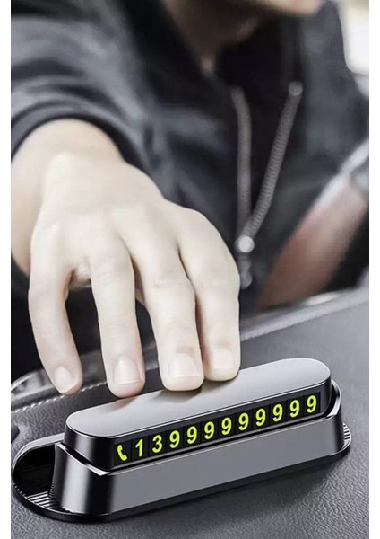 Araç Parktel Numaratör Oto Telefon Park Numaratörü Ön Cam Torpido Siyah