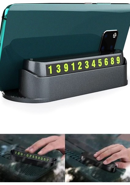 Araç Parktel Numaratör Oto Telefon Park Numaratörü Ön Cam Torpido Siyah modelleri