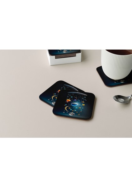 Dekoratif Bardak Altlığı Neon Desen 118