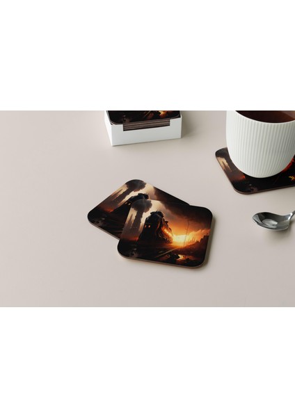 Dekoratif Bardak Altlığı Neon Desen 156