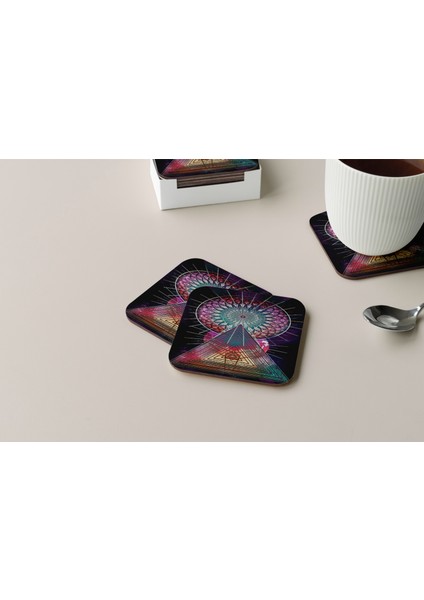 Dekoratif Bardak Altlığı Neon Desen 166