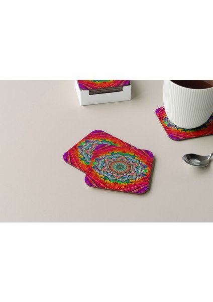 Dekoratif Bardak Altlığı Neon Desen 178