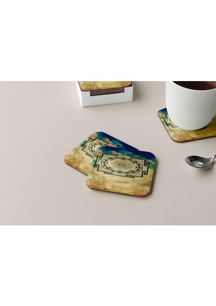 Dekoratif Bardak Altlığı Neon Desen 187