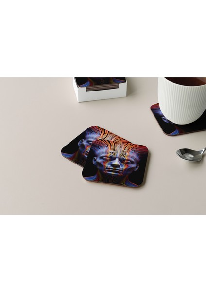 Dekoratif Bardak Altlığı Neon Desen 214