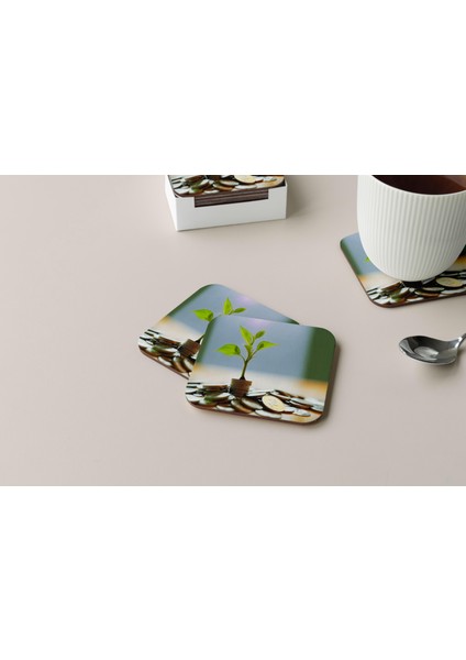 Dekoratif Bardak Altlığı Neon Desen 234