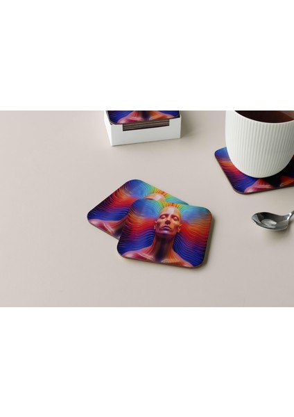 Dekoratif Bardak Altlığı Neon Desen 243