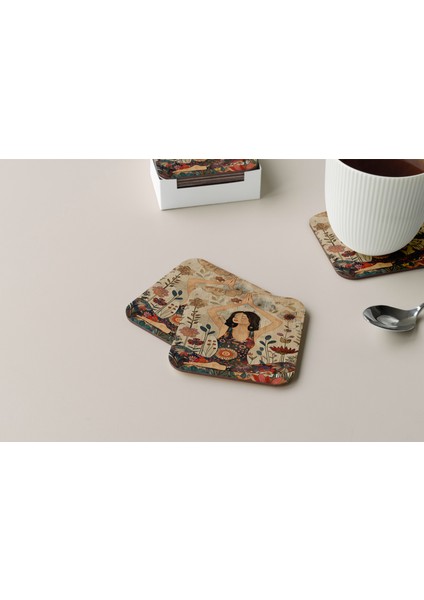 Dekoratif Bardak Altlığı Neon Desen 244