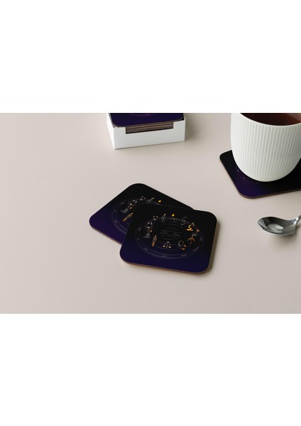 Dekoratif Bardak Altlığı Neon Desen 251