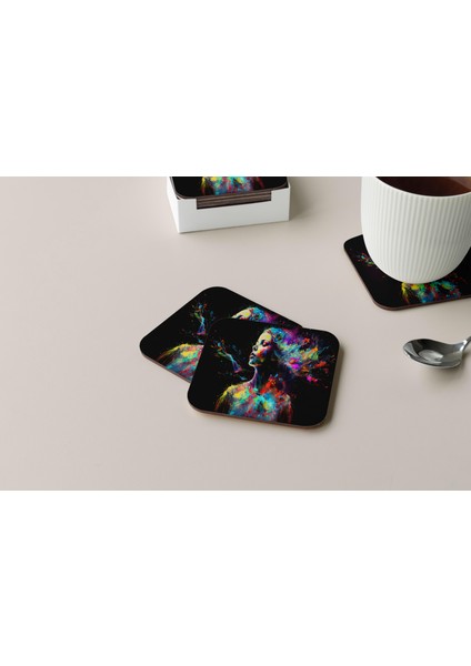 Dekoratif Bardak Altlığı Neon Desen 256