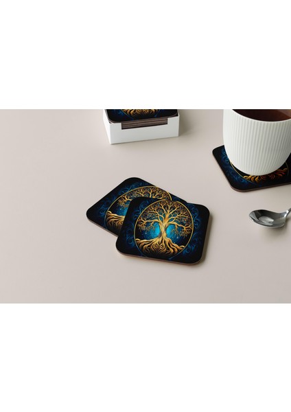 Dekoratif Bardak Altlığı Neon Desen 258