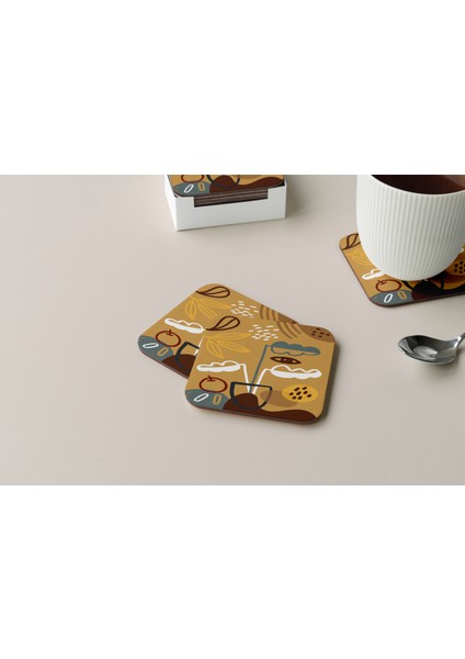 Dekoratif Bardak Altlığı Minimal Desen 44