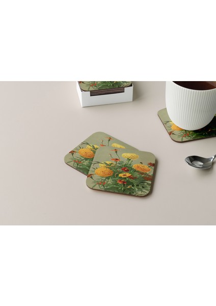 Dekoratif Bardak Altlığı Çiçekler 43