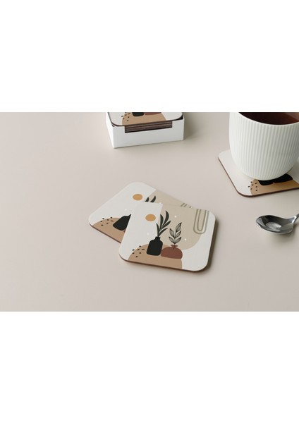 Dekoratif Bardak Altlığı Minimal Desen 04
