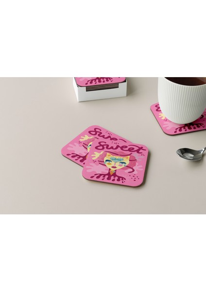 Dekoratif Bardak Altlığı Minimal Desen 22