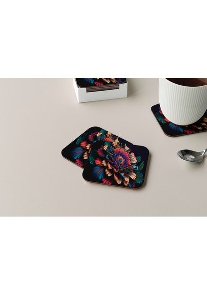 Dekoratif Bardak Altlığı Çiçekler 04