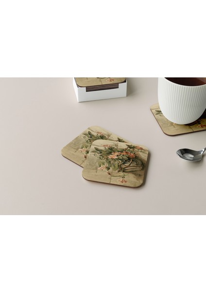 Dekoratif Bardak Altlığı Çiçekler 42