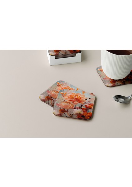 Dekoratif Bardak Altlığı Çiçekler 16