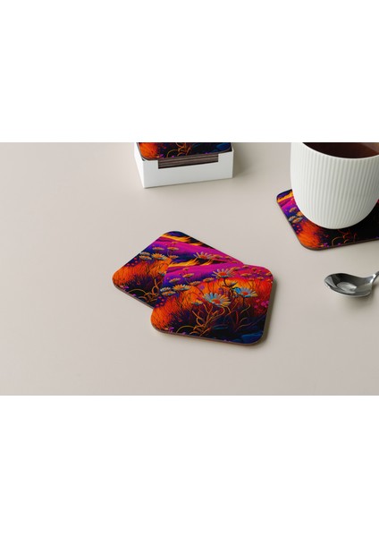 Dekoratif Bardak Altlığı Çiçekler 64