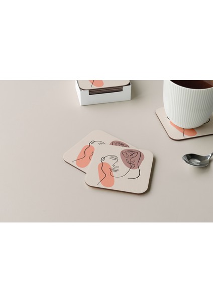 Dekoratif Bardak Altlığı Minimal Desen 06