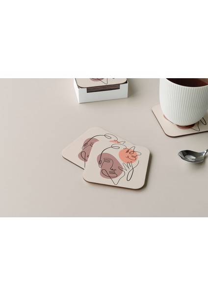 Dekoratif Bardak Altlığı Minimal Desen 08