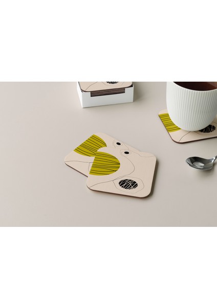 Dekoratif Bardak Altlığı Minimal Desen 13