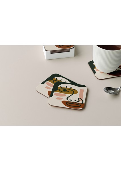 Dekoratif Bardak Altlığı Minimal Desen 32