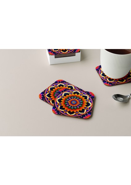 Dekoratif Bardak Altlığı Neon Desen 65