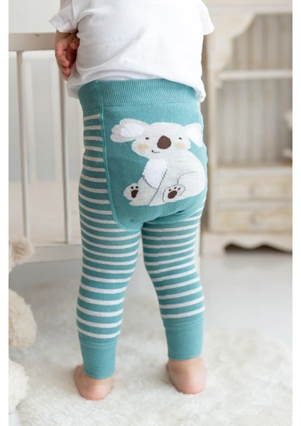 Mama Yoyo Nou Nou Koala Desenli Unisex Bebek Triko Tayt Pantolon