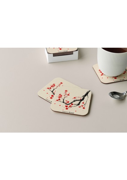 Dekoratif Bardak Altlığı Çiçekler 01