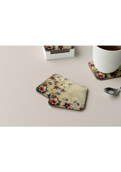 Dekoratif Bardak Altlığı Çiçekler 08