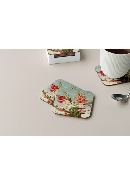 Dekoratif Bardak Altlığı Çiçekler 48