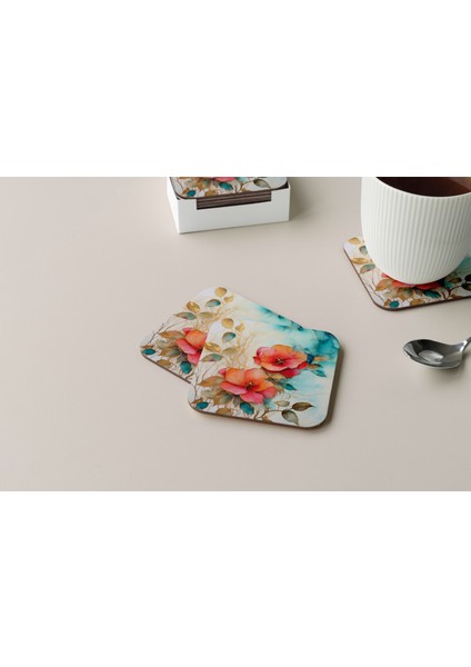 Dekoratif Bardak Altlığı Çiçekler 135