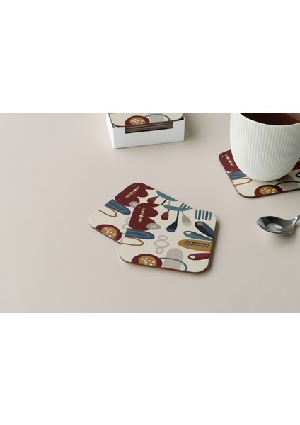 Dekoratif Bardak Altlığı Minimal Desen 41