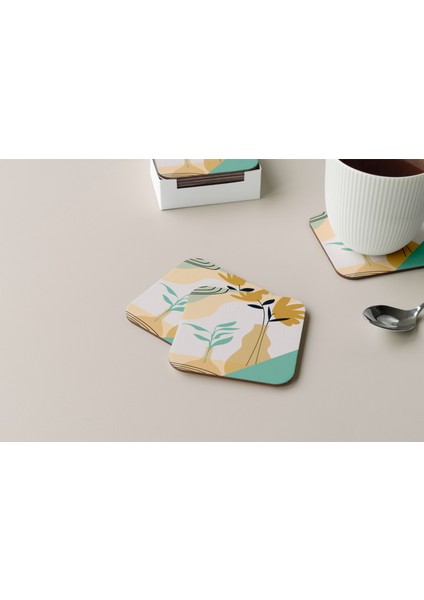 Dekoratif Bardak Altlığı Minimal Desen 56