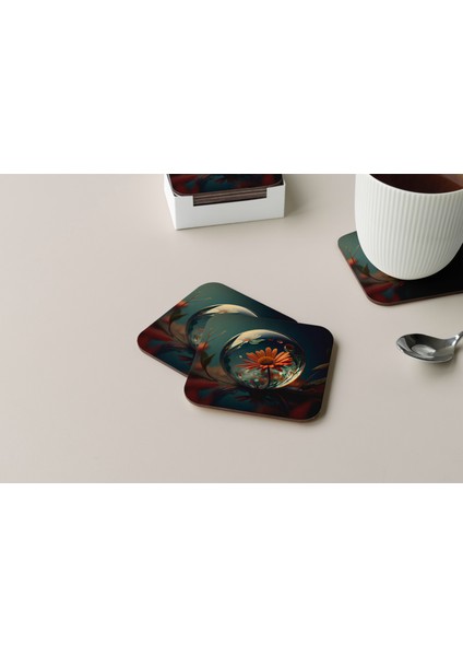 Dekoratif Bardak Altlığı Çiçekler 14