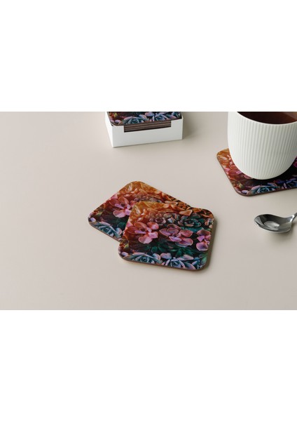 Dekoratif Bardak Altlığı Çiçekler 150