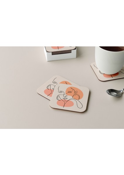 Dekoratif Bardak Altlığı Minimal Desen 07