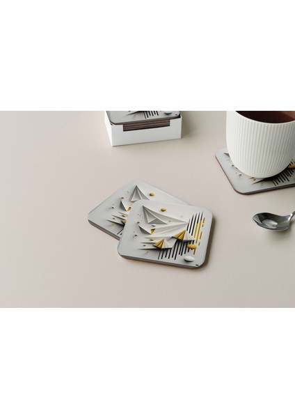 Dekoratif Bardak Altlığı Minimal Desen 98