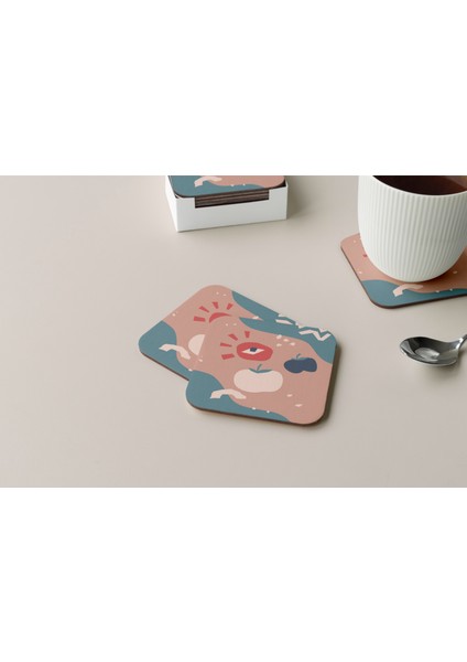 Dekoratif Bardak Altlığı Minimal Desen 83
