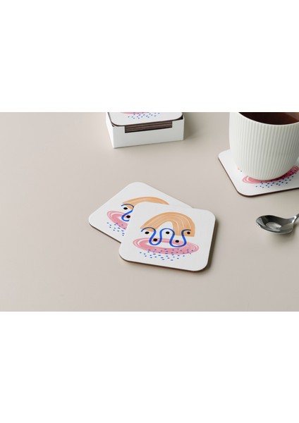 Dekoratif Bardak Altlığı Minimal Desen 256