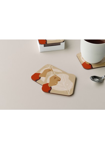 Dekoratif Bardak Altlığı Minimal Desen 77