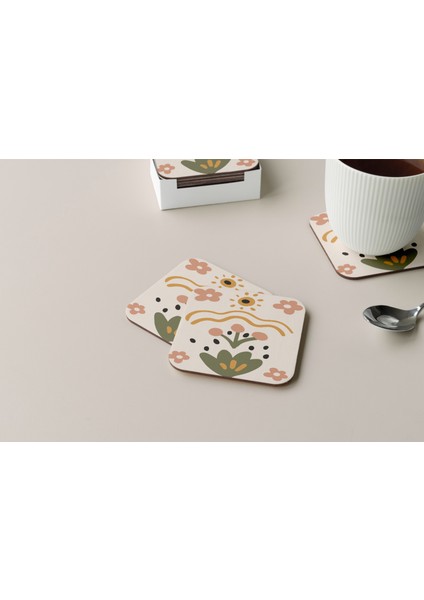 Dekoratif Bardak Altlığı Minimal Desen 204