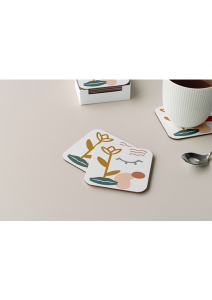 Dekoratif Bardak Altlığı Minimal Desen 243