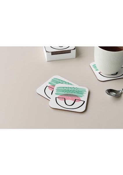 Dekoratif Bardak Altlığı Minimal Desen 251