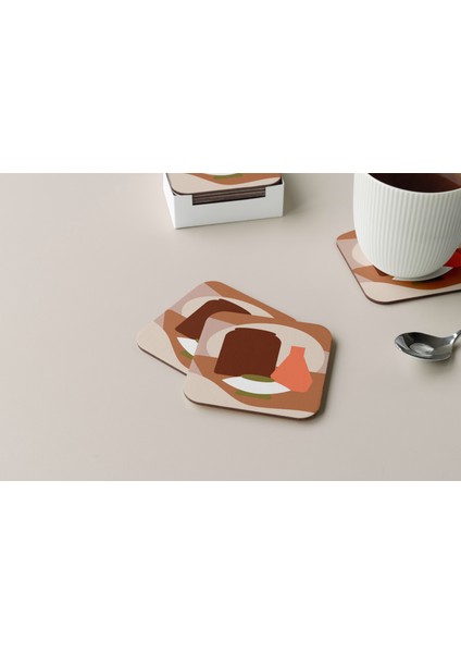 Dekoratif Bardak Altlığı Minimal Desen 223