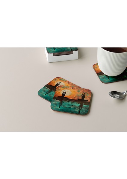 Dekoratif Bardak Altlığı Yogo Pozları 64