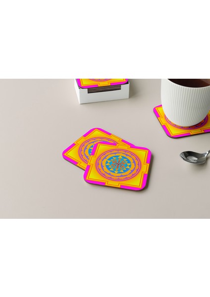 Dekoratif Bardak Altlığı Neon Desen 20