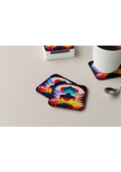 Dekoratif Bardak Altlığı Neon Desen 52