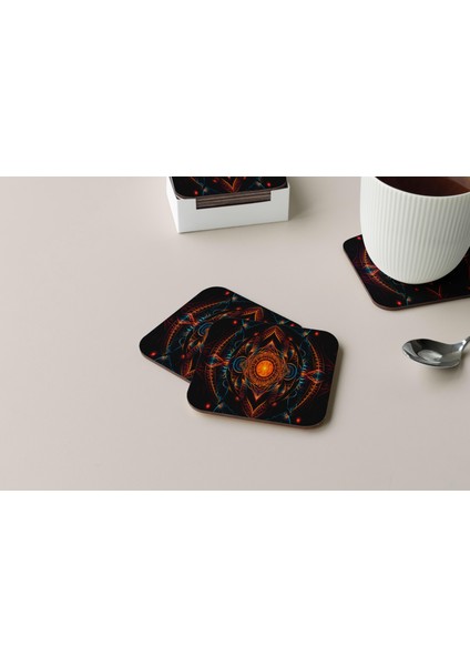 Dekoratif Bardak Altlığı Neon Desen 75