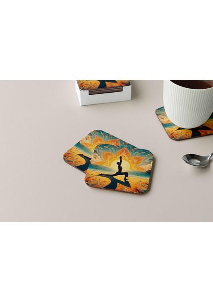 Dekoratif Bardak Altlığı Yogo Pozları 123